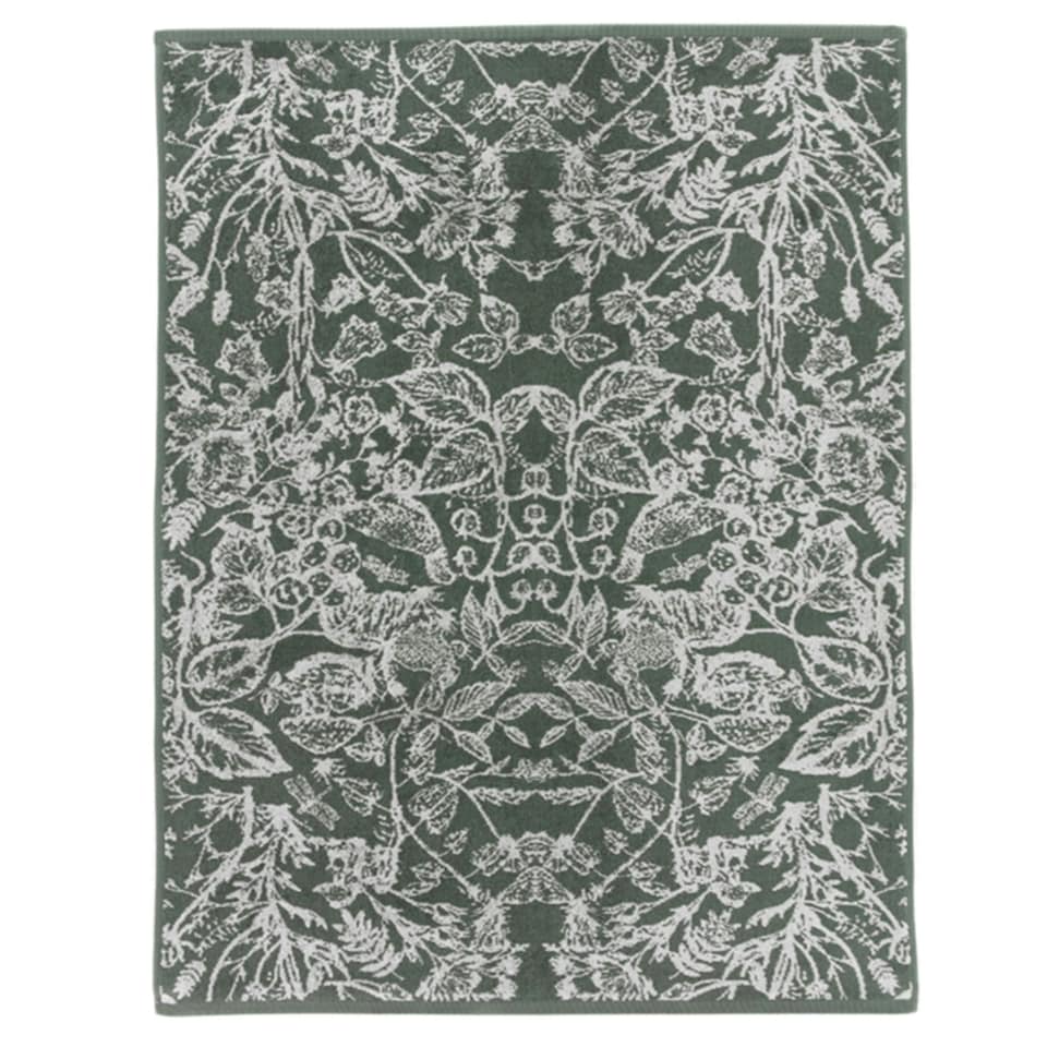 image 1 of Secret Garden Yarn Dyed Jacquard 100% Cotton Towels 550gsm Green | Sage | Hand towel