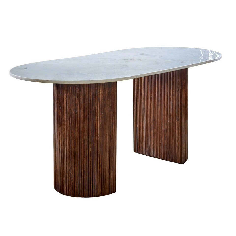 image 1 of Ruby Mango Wood Dining Table 170Cm With Marble Top