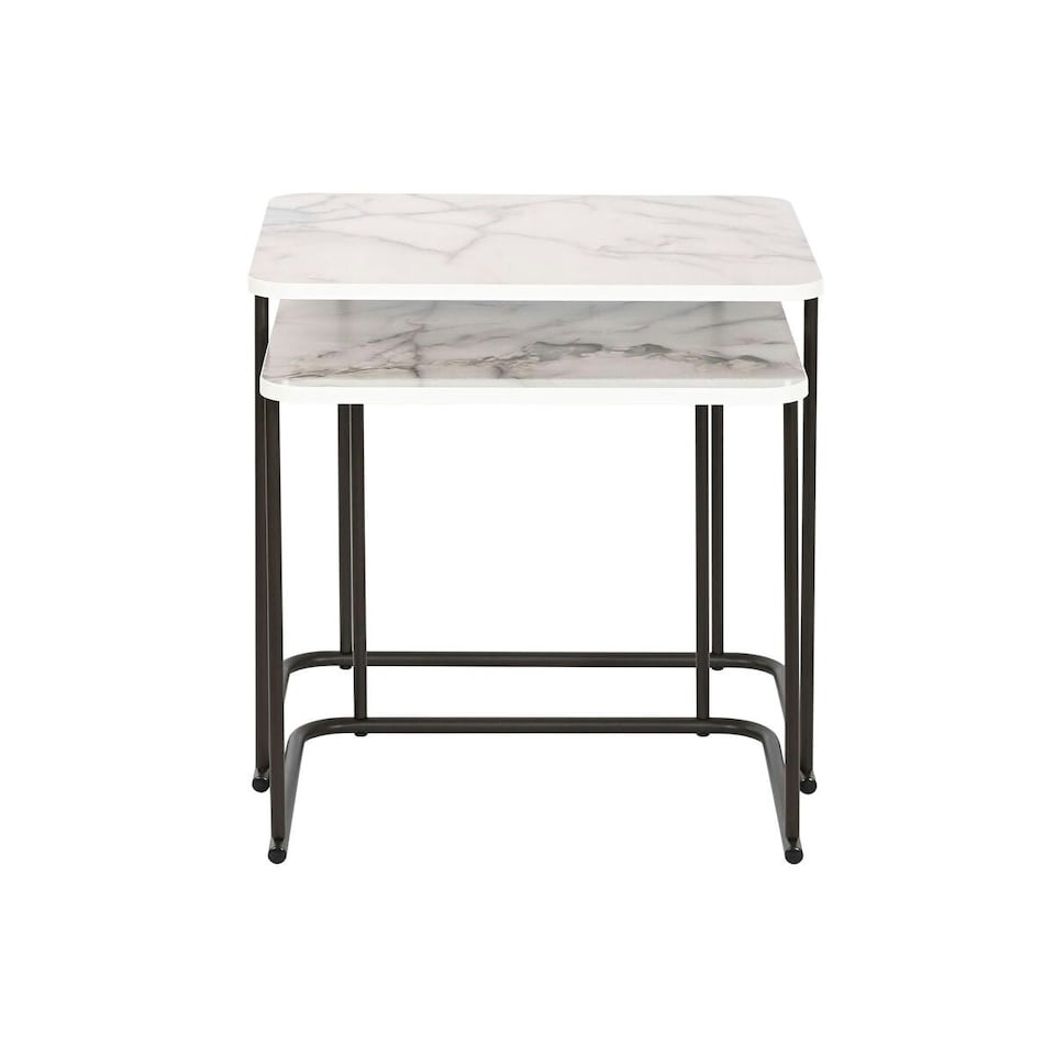 image 1 of Set of 2 tables DKD Home Decor White Black 51 x 43 x 49 cm N/A