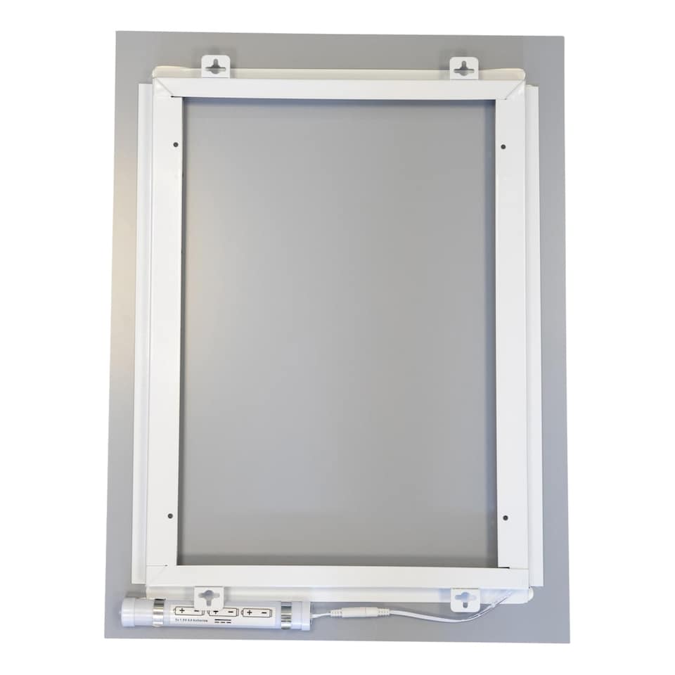 image 1 of Battery Operated Illuminated Bathroom 600mm Strip Rectangular Mirror | Clear | Mirrored glass | 1