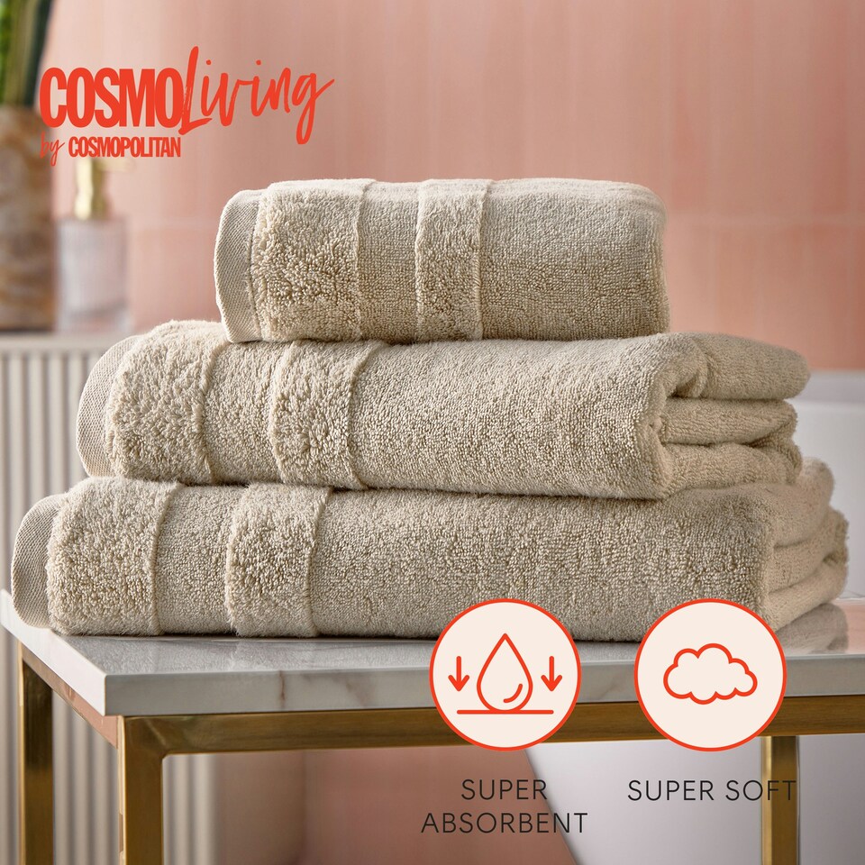 image 1 of Cosmo Living Supersoft Towels 100% BCI Cotton Cream | Natural | Bath sheet