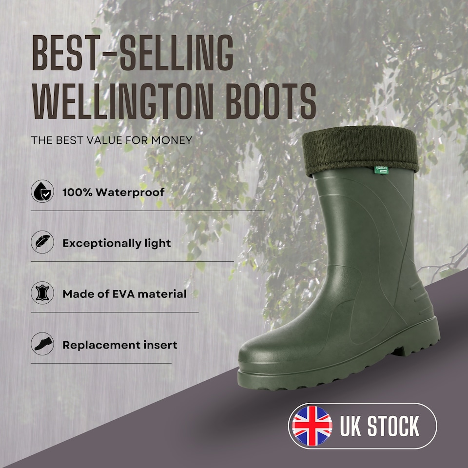 image 1 of Luna Women's EVA Wellies with Removable Warm Insert Green EU41/42