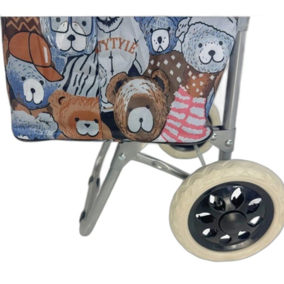 image 1 of Travel Teddybear Shopping Trolley - Dimensions for the Frame and the Bag are Included Brown