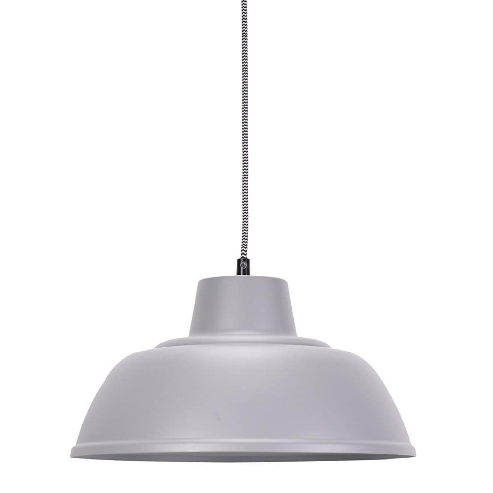 ValueLights Morris Stone Grey Metal Drop Hanging Pendant Ceiling Light Grey