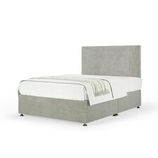 Neptune Spring Seal Grey Naples Velvet Divan Set And Valencia Headboard Small Single