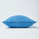 image 2 of Homescapes Cotton Rajput Ribbed Blue Cushion Cover - 60 x 60 cm | Blue | Blue | 60 x 60 cm