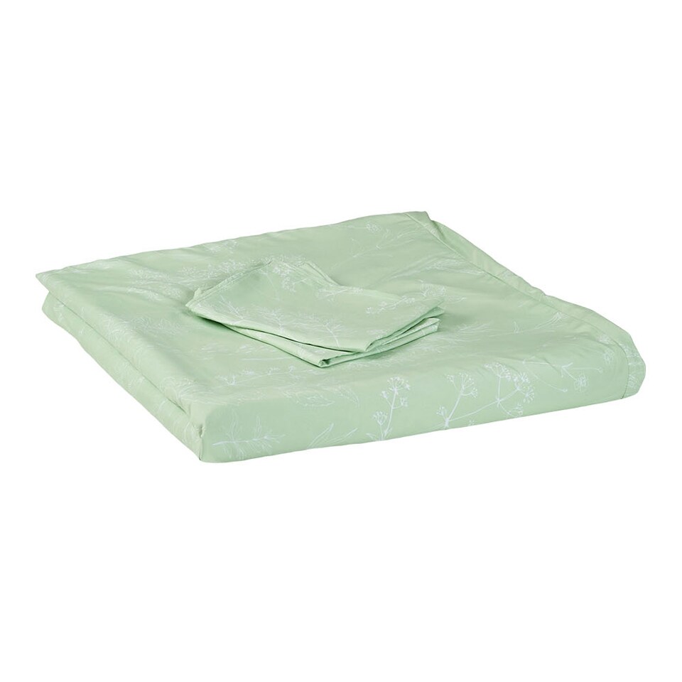 image 1 of Living and Home 3Pcs Duvet Cover and Pillowcases Bedding Set, Branch Print Design, King, Green | Green | King