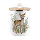 image 1 of Floral Deer Food Waste Caddy - Metal 2L Decorative Kitchen Compost Bin