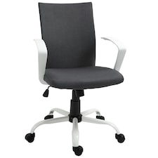 Vinsetto Home Office Linen Chair Swivel Computer Chair, Dark Grey