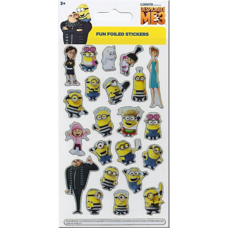 Despicable Me 3 Foil Sticker Sheet - Multicoloured - One Size