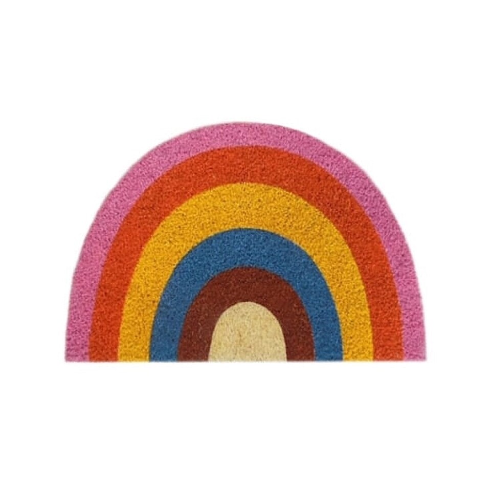 Gifts Direct 2 U Coir Door Mat - 40 x 60cm - Rainbow Half Moon
