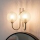 image 1 of ValueLights Elle Brushed Chrome 2 Way IP44 Bathroom Glass Shade Wall Light
