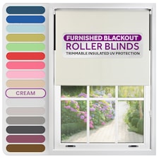 Blackout Roller Blind 190cm Wide x 210cm Long | Cream | Cream