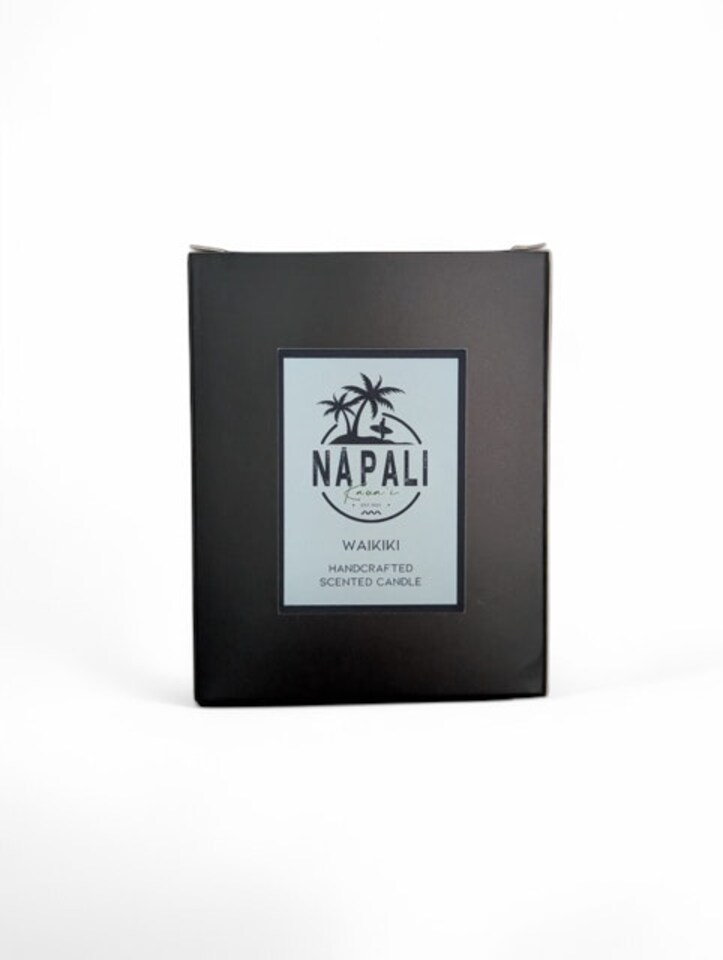 image 1 of NĀ PALI Handcrafted Hawaiian Candle | Crackling Wick | WAIKIKI | Tropical Scent | White | One Size