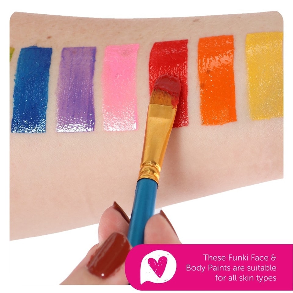 image 1 of Funki Pink Face & Body Paint Pot – Fancy Dress Makeup for Costumes, Festivals & Parties Pink | One Size