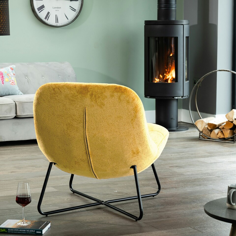 image 1 of Merced Fabric Accent Chair - Mustard