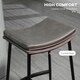 image 4 of HOMCOM Breakfast Bar Stools Set of 2 Upholstered Barstools w/ Curved Seat Grey