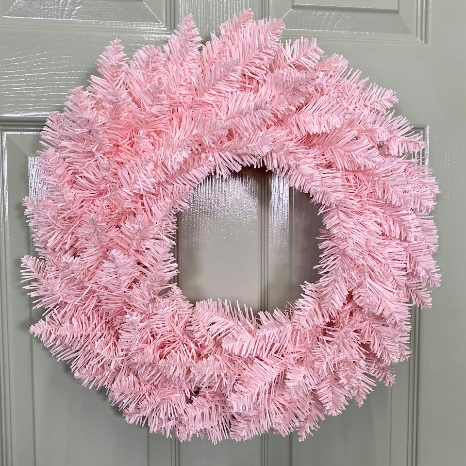 image 1 of 50cm Premier Rosewood Christmas Door Wreath in Pink