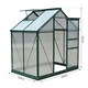 image 5 of Outsunny 6x4ft Walk-In Polycarbonate Greenhouse Plant Grow Galvanized