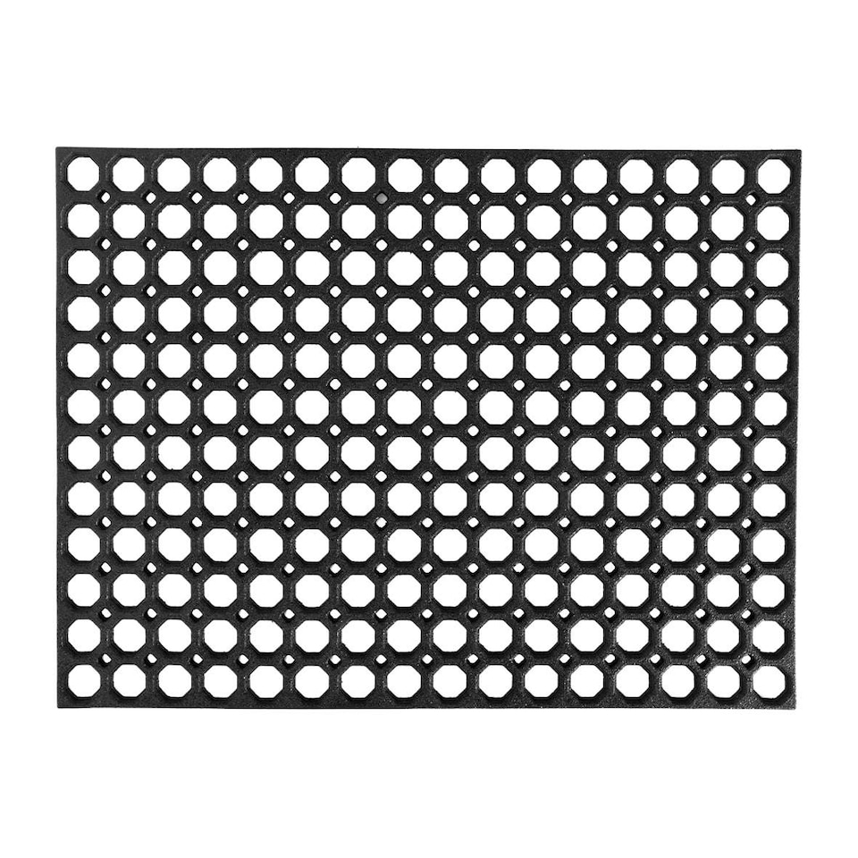 image 1 of Nicoman Rubber Ring Scraper Doormat 80x60cm | Black | 80x60cm