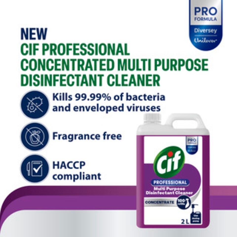 image 1 of 2x Cif Professional Conc Multipurpose Disinfectant 2L Pack of 2 9303826