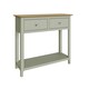 image 6 of Taberno Oak 2 Drawer Console Hallway Table Sage Green Green