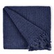 image 1 of Waffle Collection Recycled Cotton Throw in Navy (70" x 100") Blue | Blue