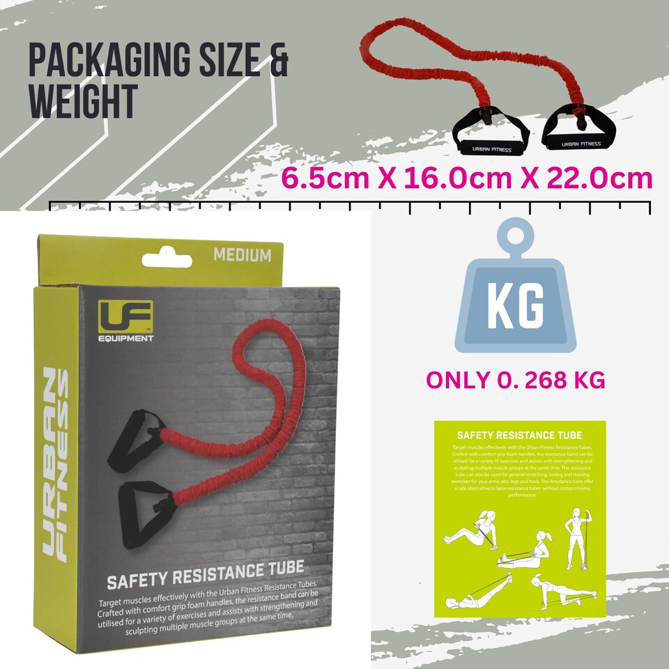 image 1 of Urban Fitness Training Gym Fitness Safety Resistance Tube (Medium (Red))