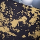 image 4 of Modern Black Cotton Fabric Lamp Shade with Gold Foil Decor for Table or Ceiling | Black