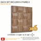 image 2 of NOVECRAFTO Lattice Effect 3D Wall Panels – 6 Sheets Covering 1.5m² | 16.15ft² Interior Cladding Set | Square Grid Design – Each Panel 50x50cm Wooden