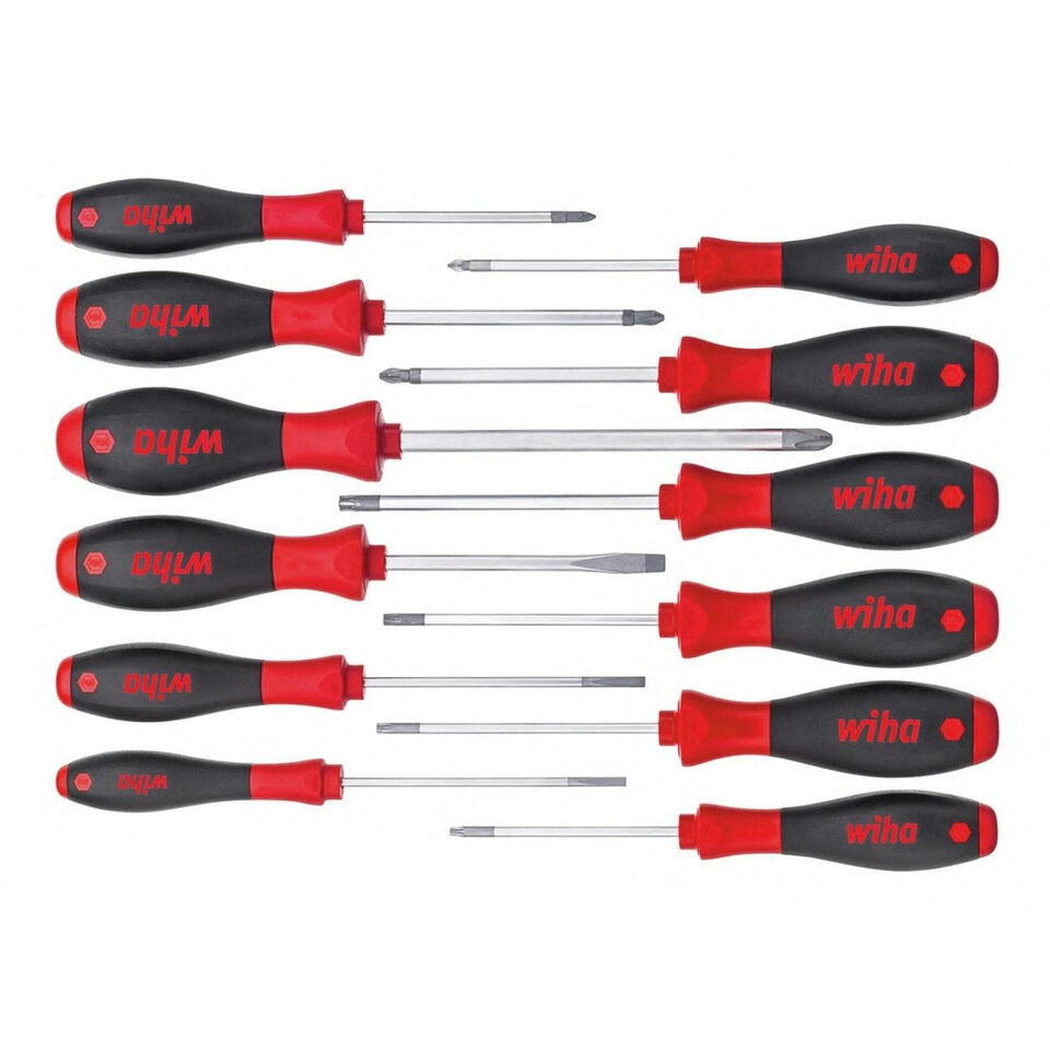Wiha Softfinish Screwdriver Set, 12 Piece - Multi Colour - One Size