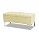 image 3 of Modena Storage Ottoman Bench, Ottoman Footstool with Legs, 90cm Plush Velvet Upholstered End of Bed Bench, Cream