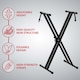 image 3 of X Frame Keyboard Stands Double Beam Music Electronic Keyboard Stand | Black