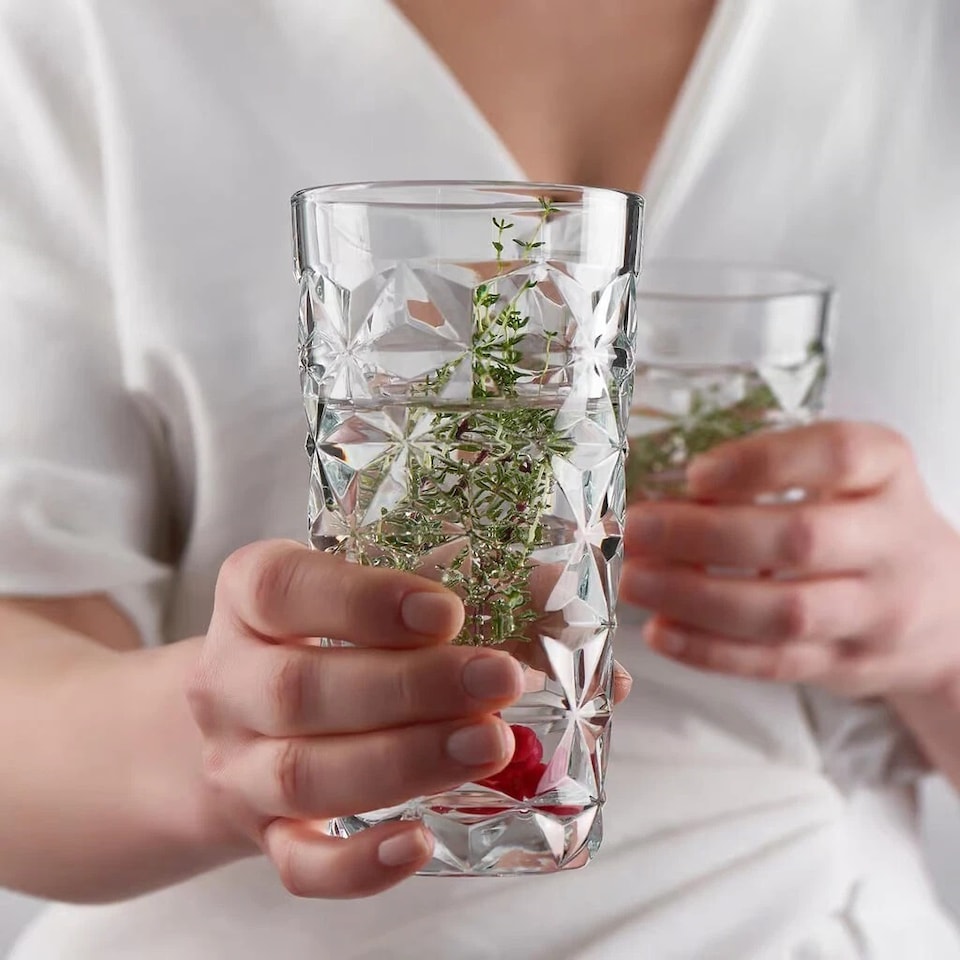 image 1 of Tall Drink Highball Glasses Long Cocktail Water Juice Tumblers Set 290ml | Clear | Clear | 8 Glasses