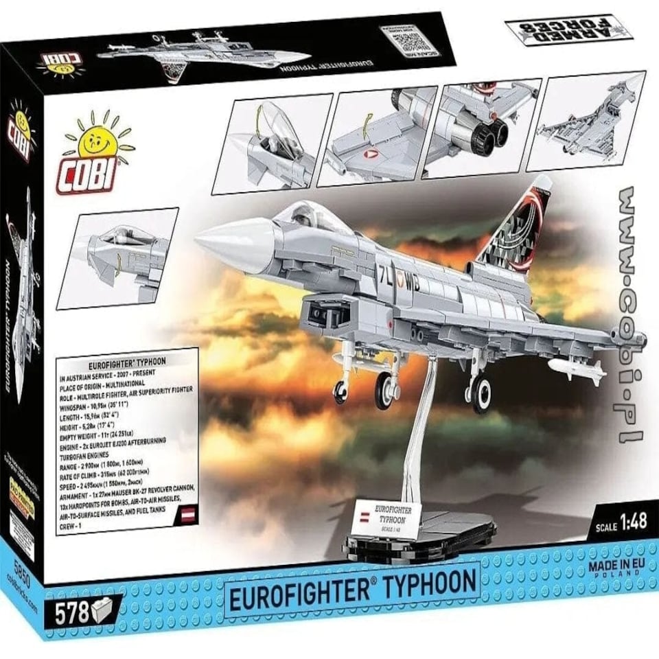 image 1 of Eurofighter Typhoon (Austria) brick plane model - COBI 5850 - 578 bricks