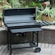 image 2 of Large Charcoal Oil Drum BBQ Grill Portable Barrel Barbecue With Lid Wheels Side Table