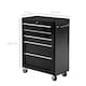 image 5 of HOMCOM 5-Drawer Lockable Steel Tool Storage Cabinet with Wheels Handle 2 Keys Organisation BoUnit Chest Garage DIY Workshop Trolley Black | Black