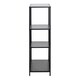 image 3 of Seaford Black Metal Asymmetrical Bookcase with 3 Black Shelves