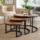 image 6 of Nest 3 Tables Solid Acacia Wooden Top Home Compact Furniture Design Living Room