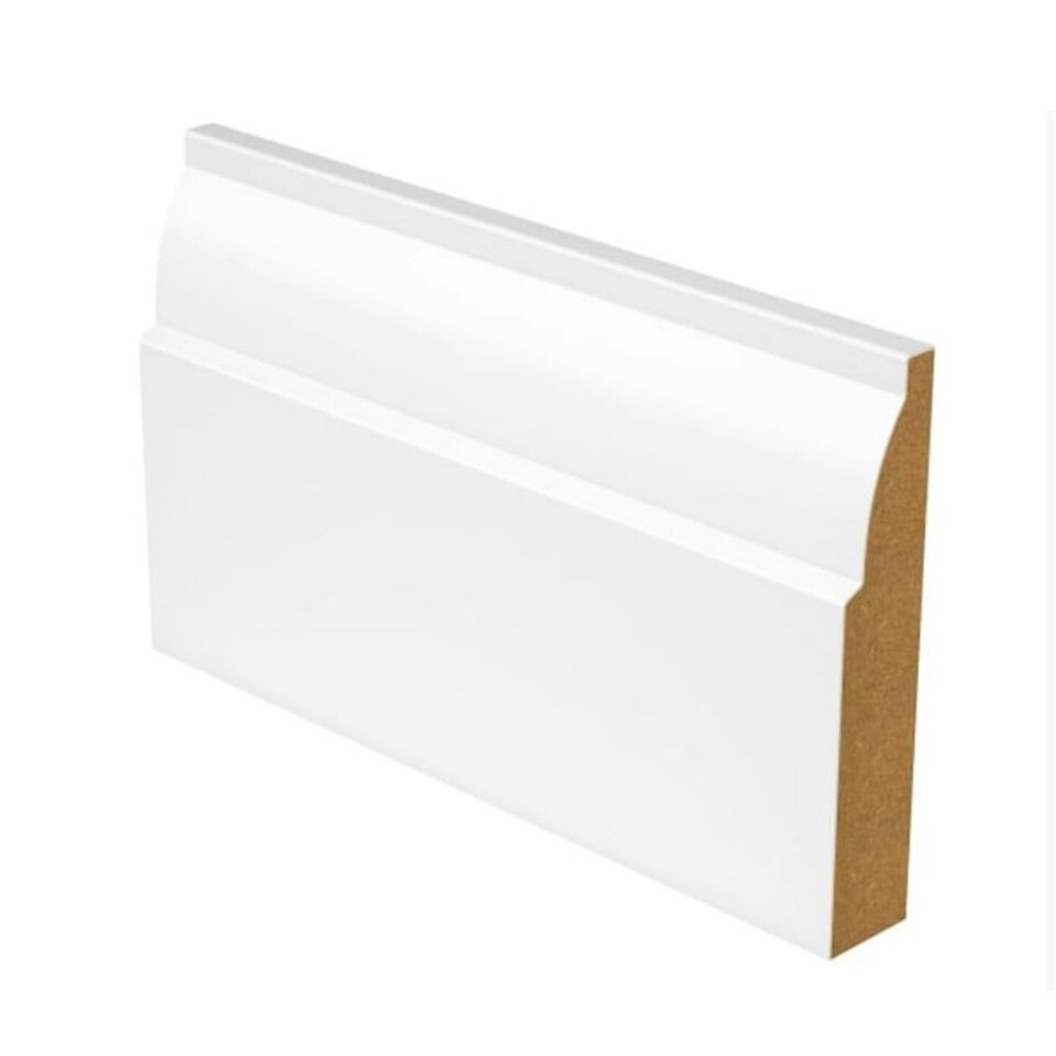 image 1 of PACK OF 20 (Total 20 Units) - Ovolo White MDF Skirting - 18mm x 119mm - 4200mm Length