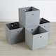 image 4 of Foldable Canvas Storage Folding Box Fabric Cube Cloth Bag 4 Piece Set | Grey