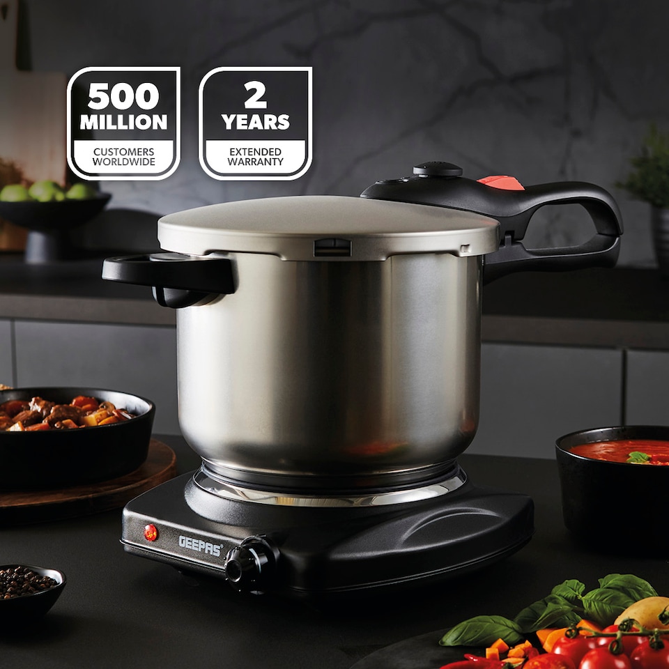 image 1 of GEEPAS 6L Stainless Steel Pressure Cooker