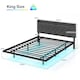 image 2 of COSTWAY King Size Floating Bed Frame with Charging Grey