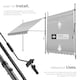 image 3 of Awning with hand crank - pressure fitted , height adjustable | Grey | light grey | 200 x 180 cm | 1