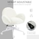 image 3 of HOMCOM Fluffy Leisure Chair Office Chair with Backrest Wheels Cream White