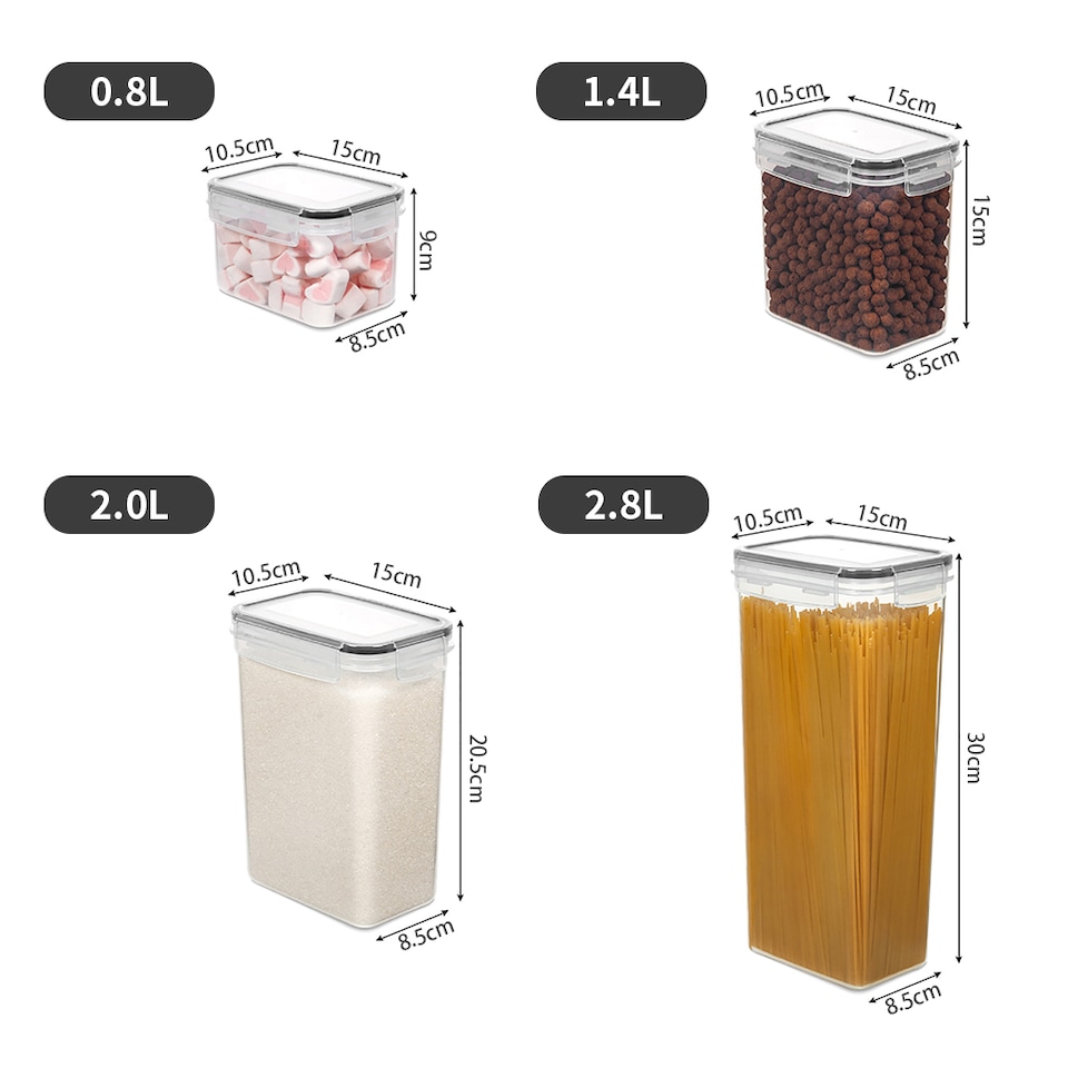 image 1 of Living and Home 8Pcs Food Storage Containers Box with Lids | Clear