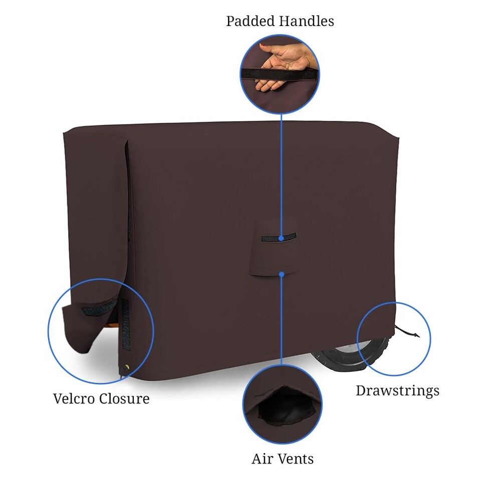 image 1 of Covers&All Outdoor Generator Cover, 32 in L x 24 in W x 24 in H, Coffee