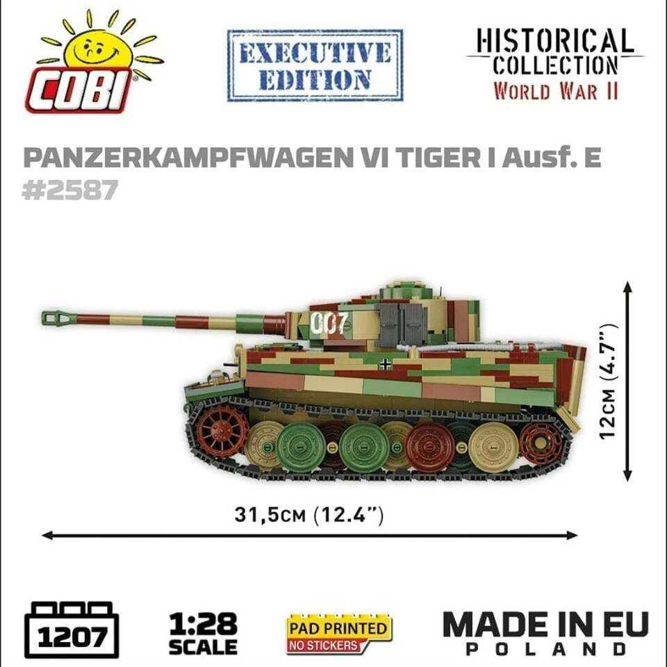 image 1 of Executive Edition Panzerkampfwagen VI Tiger Ausf. E. tank brick model - COBI 2587 - 1207 bricks