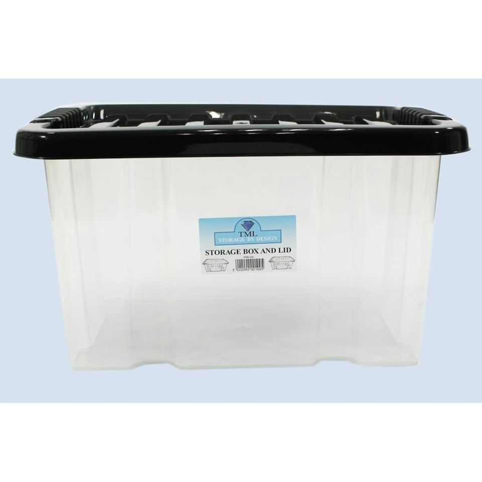 TML Storage Box & Lid - Clear - 43 x 32 x 24cm