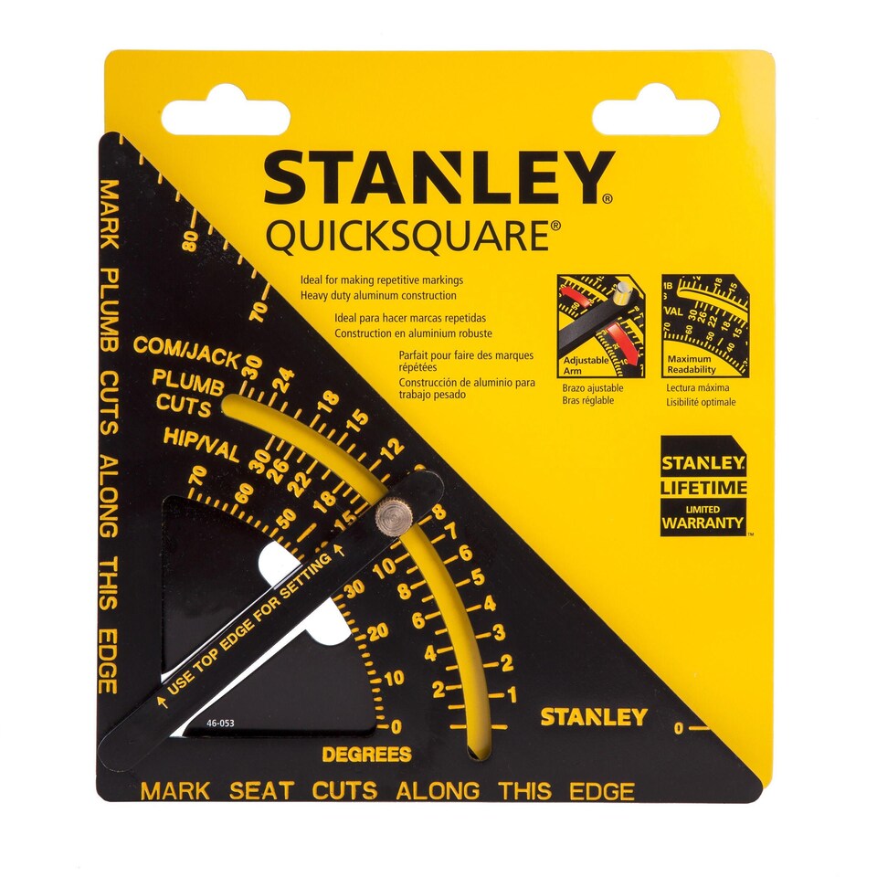 image 1 of Stanley Adjustable Quick Square | Black | Black/Yellow | 190mm | 1